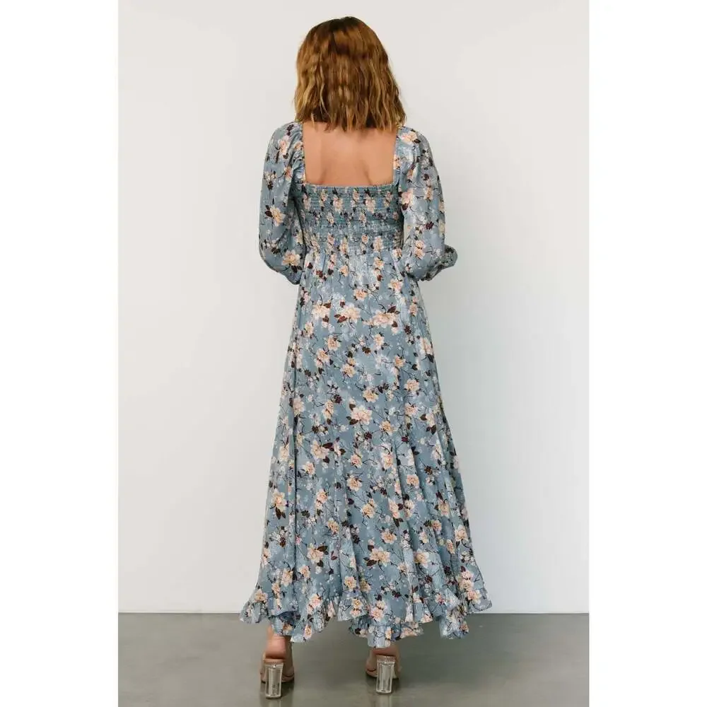 Baltic Born Estefania Maxi Dress | Blue + Peach Floral Size SS - Picture 5 of 5